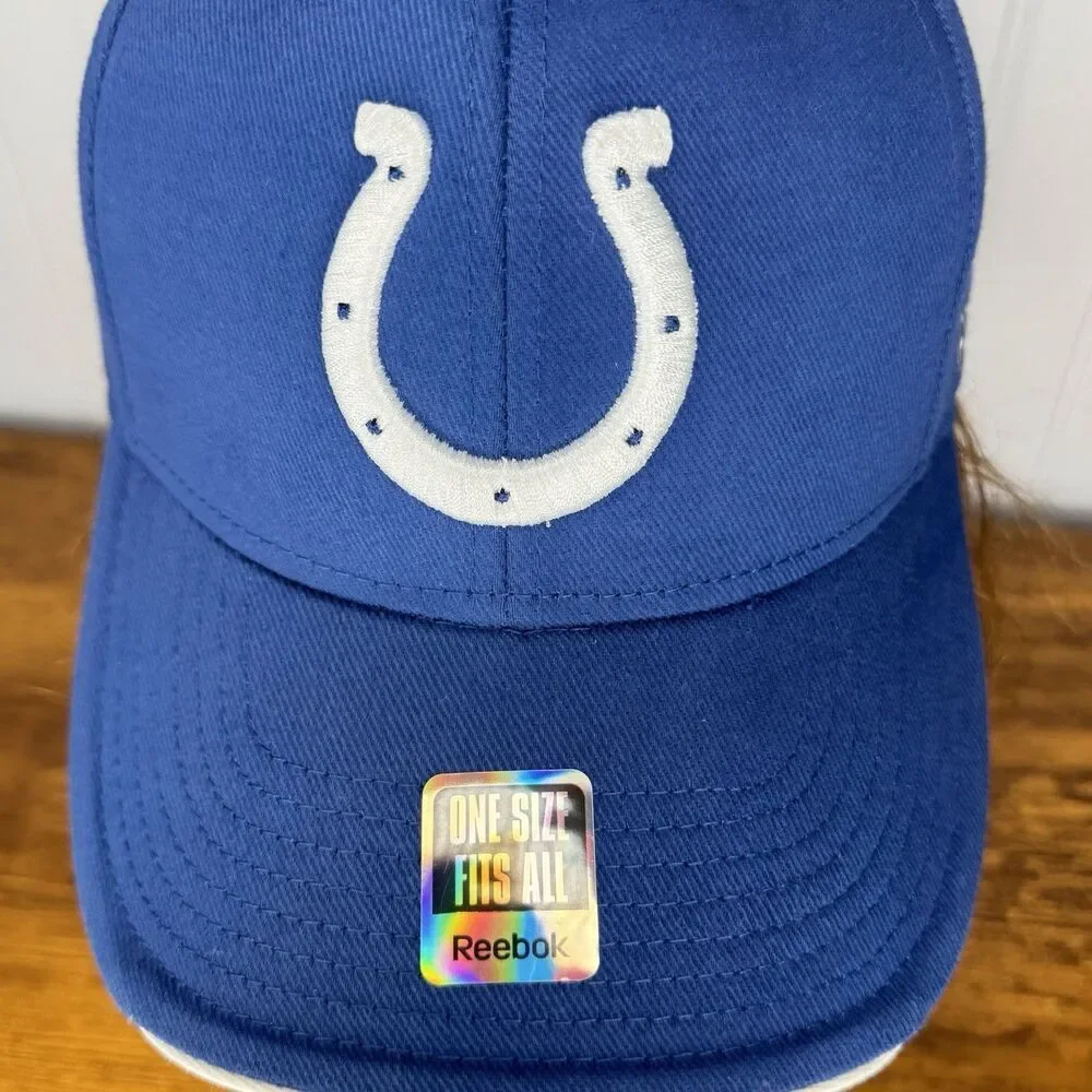 Indianapolis Colts Hat Adjustable Reebok Blue White NFL Football Wool Blend Men